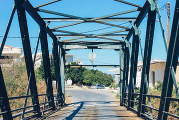 Steel bridge over the river