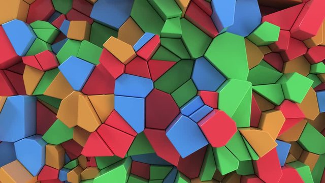 Colorful moving fractured surface