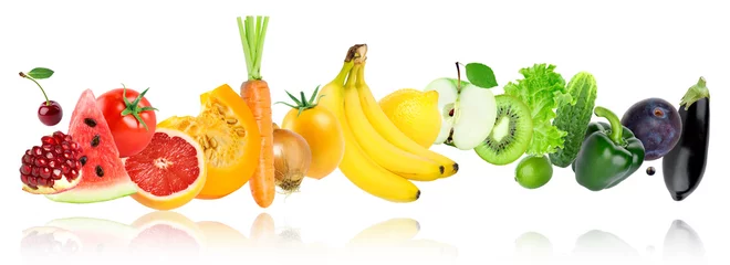 Crédence de cuisine en verre imprimé Légumes frais Colorer les fruits et légumes