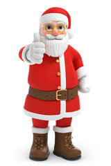 3D Illustration roter Weihnachtsmann mit Geschenk