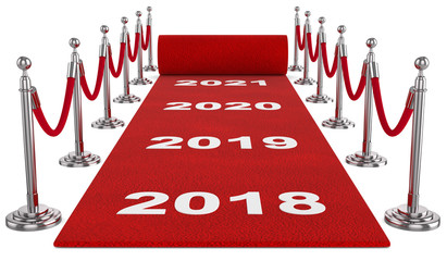 3D Ilustration roter Teppich 2019