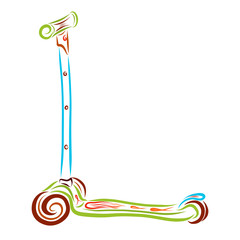 Colorful scooter with three wheels and a flame image © YuliaRafael Nazaryan