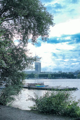 Hamburg alster skyline view panorama bush romativ travel