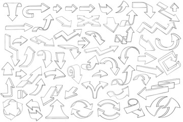 Arrows. Large collection of outline icons