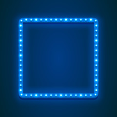 Obraz premium Neon frame sign in the shape of a square. template design element, Vector illustration