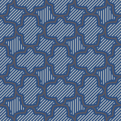 Blue geometric seamless pattern - 227049530