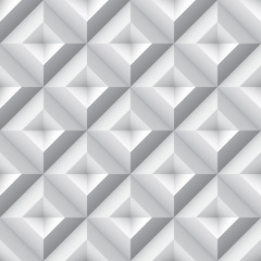 3d geometric pattern with pyramids. Abstract gray seamless background