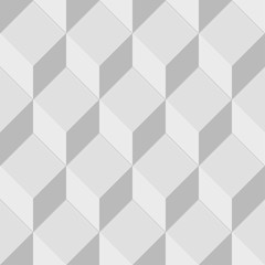 Gray geometric seamless background with cubes