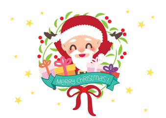 Happy Santa Claus with gifts for Christmas party day illustration background vector