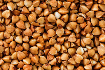 buckwheat food background. Useful cereals for vegetarians