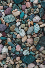 Pile of stones along beach