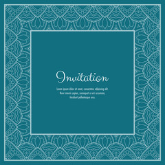 Abstract ornamental lace frame for greeting card or invitation