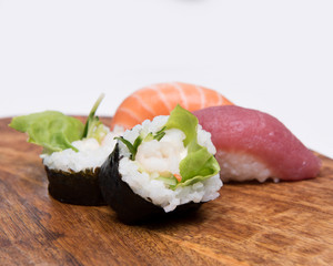 delicious fresh sushi with fish