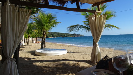 Fototapeta na wymiar tropical beach with palm trees