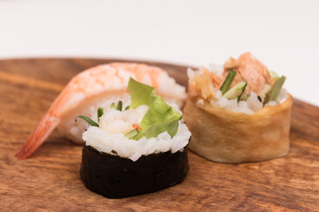 delicious fresh sushi with fish