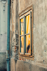 Window and ancient house in Zagreb