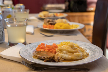 steaming plate food in dining room