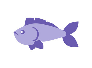 Blue Fish Vertebrate Animal Vector Illustration