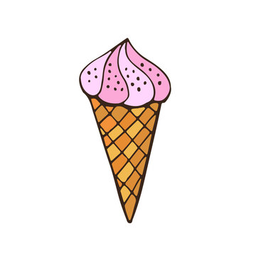 Ice Cream cone Icon. Sticker Print design