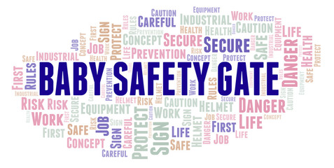 Obraz premium Baby Safety Gate word cloud.