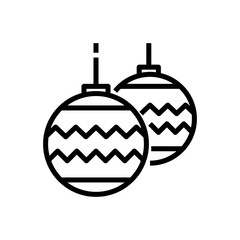Christmas baubles decoration line icon