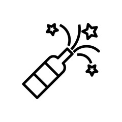 Christmas celebration champagne line icon