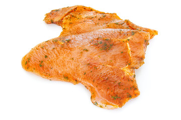 raw chicken on white background