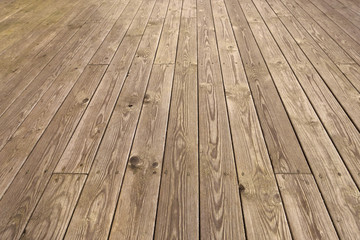 Light brown wooden terrace floor.