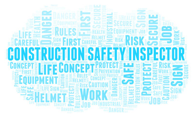 Obraz premium Construction Safety Inspector word cloud.