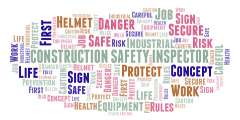 Construction Safety Inspector word cloud.