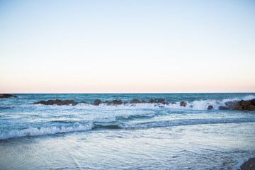 Playa en el atardecer
