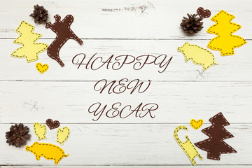 Fototapeta premium Christmas diy craft, Happy New Year.