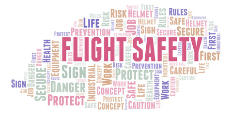 Fototapeta premium Flight Safety word cloud.