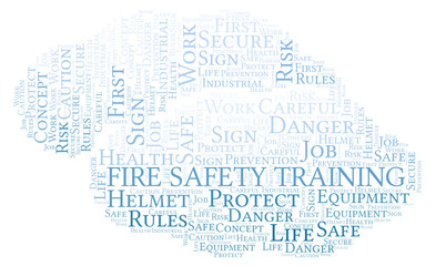 Fire Safety Training word cloud.