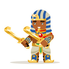 Egyptian warrior fantasy action RPG game layered animation ready character vector illustration