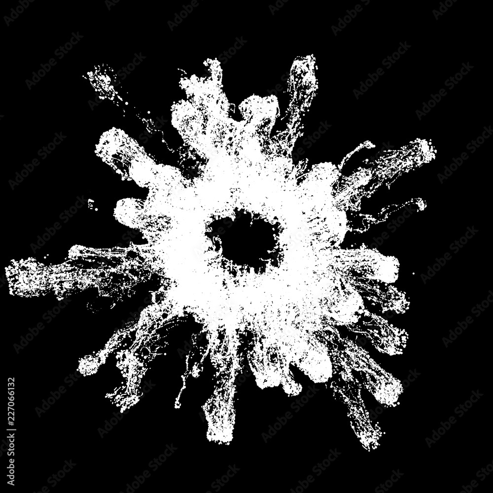 Poster 3d render simulated particles. complex particle simulation with turbulence and random scales of sphe
