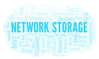 Fototapeta premium Network Storage word cloud.