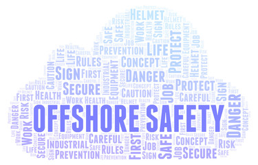 Obraz premium Offshore Safety word cloud.
