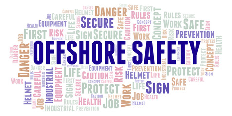 Obraz premium Offshore Safety word cloud.