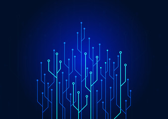 Abstract background blue color technology concept. Vector illustration dots and lines social network and connecting.