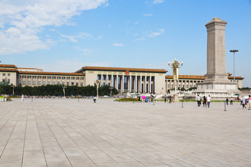 Tourists visiting Tiananmen Square in Beijing, China