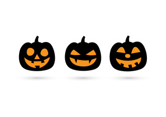 Pumpkin vector pattern halloween isolated cartoon on white background.