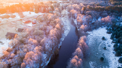 Winter aerial landscape