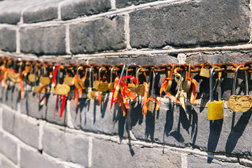 Love padlocks on the Great Wall of China