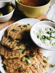 Soup and potato pancakes