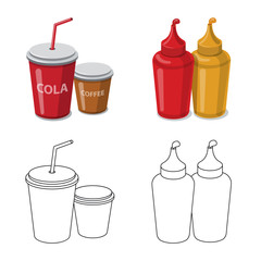 Isolated object of pizza and food icon. Collection of pizza and italy stock symbol for web.