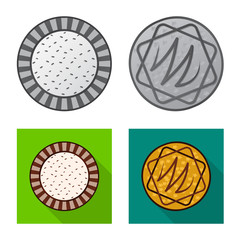 Isolated object of biscuit and bake sign. Set of biscuit and chocolate stock symbol for web.