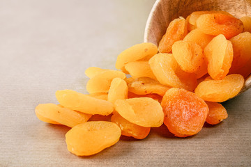 Dried apricots in the bowl
