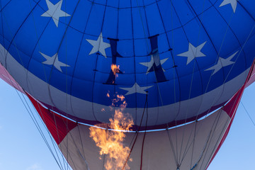 Hot air balloon warming up