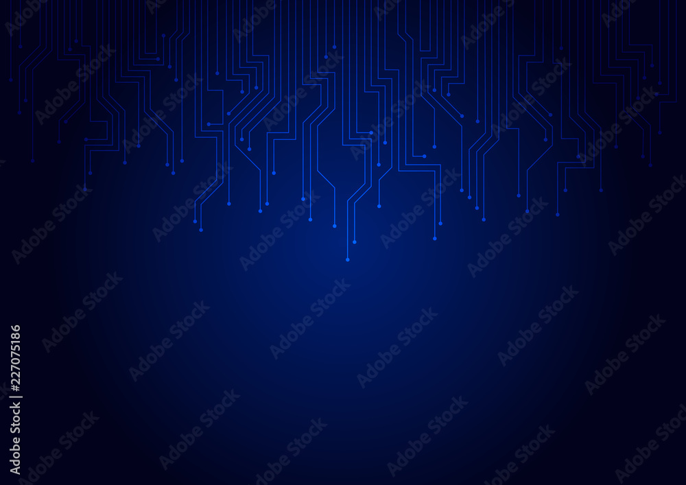 Wall mural abstract background blue color technology concept. vector illustration dots and lines social network